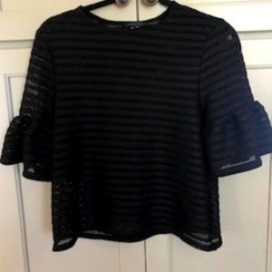 NWOT Mesh/Sheer 3/4 Bell Sleeve Top